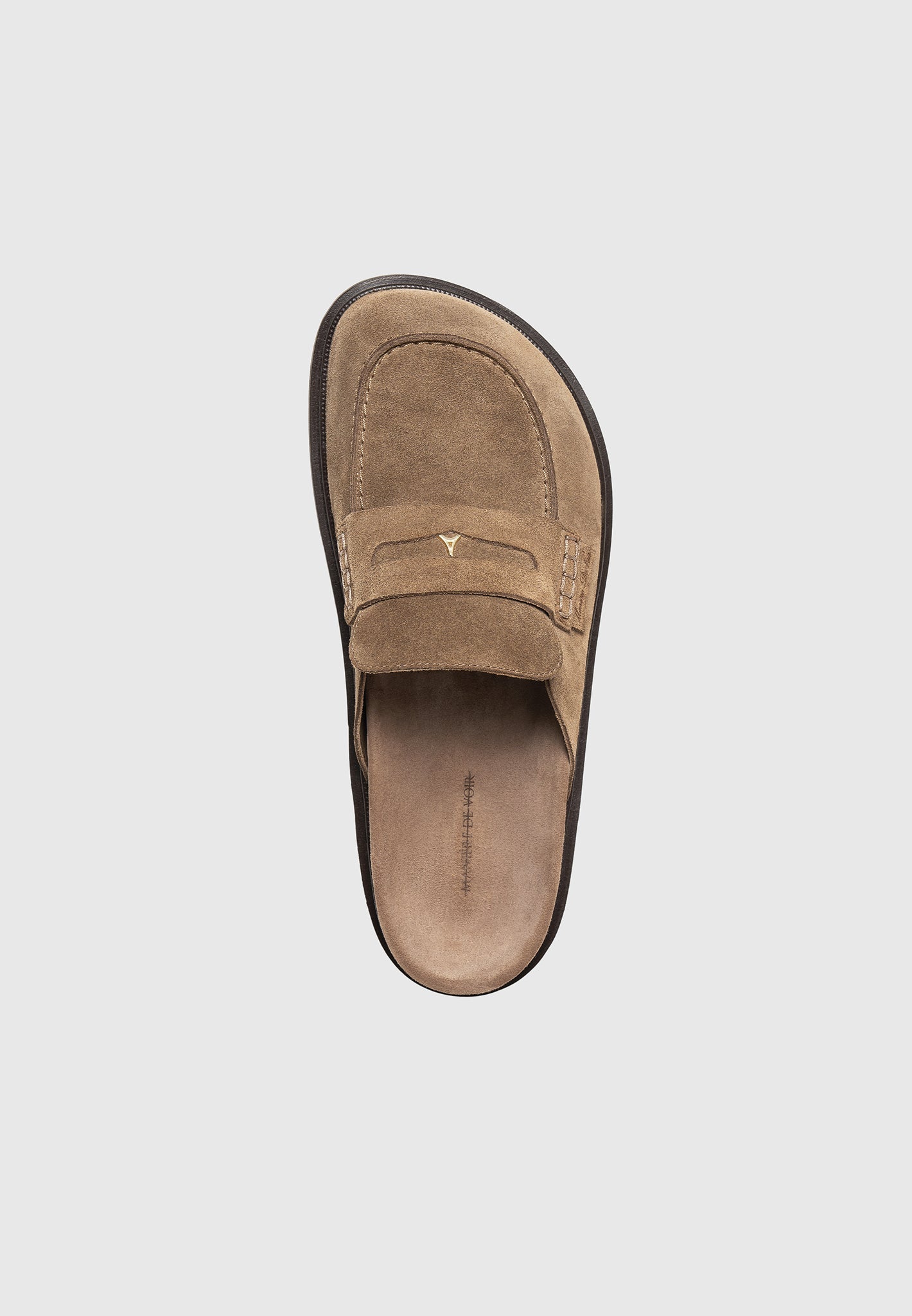 Sidney - Men's Suede Loafer Mules - Taupe