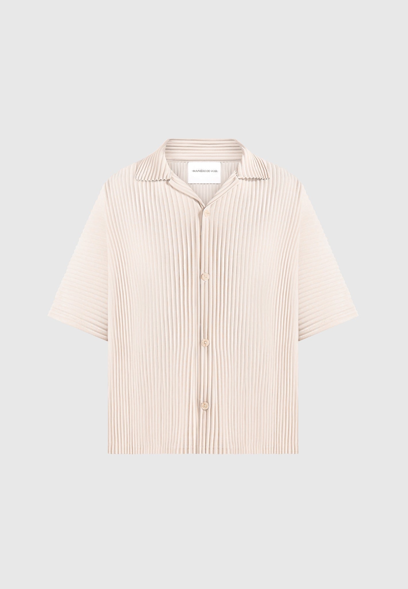 Justin - Pleated Boxy Shirt - Cream