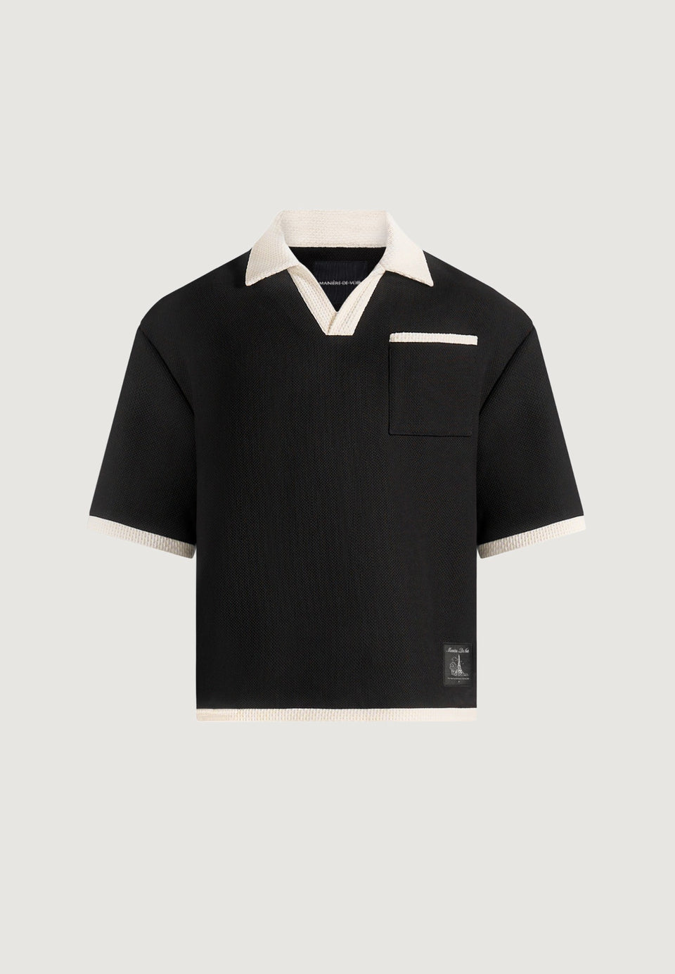 brice-boxy-crochet-detail-polo-shirt-black