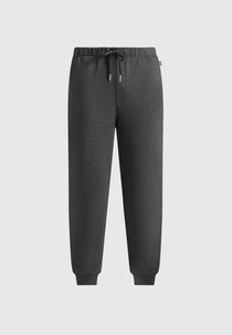 JS008 - Neoprene Minimal Tapered Fit Cuffed Sweatpants - Charcoal Grey