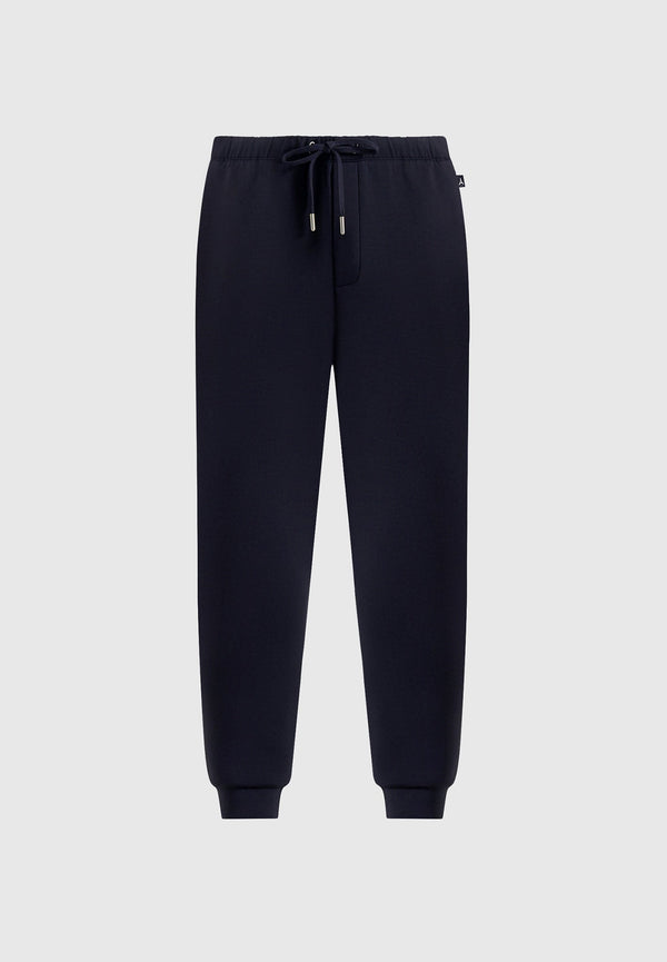JS008 - Neoprene Minimal Tapered Fit Cuffed Sweatpants - Navy