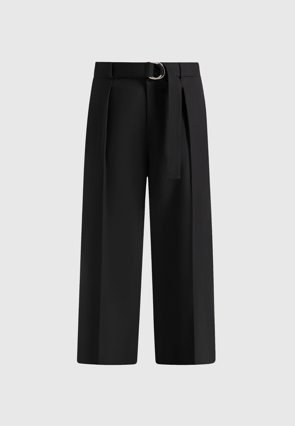 Loic - Wide Leg Tailored Pants With Belt - Black