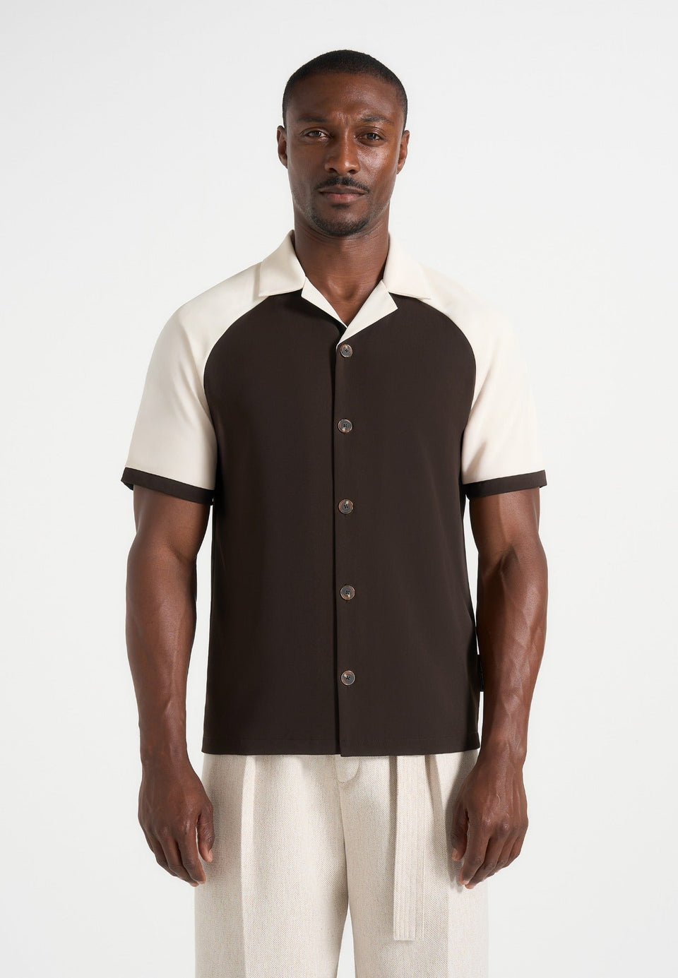 salim-contrast-raglan-shirt-brown-cream