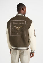 Equestrian - Wool-Blend Varsity Jacket - Olive