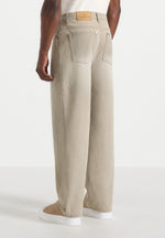 DN002 - Relaxed Fit Denim Jeans - Beige