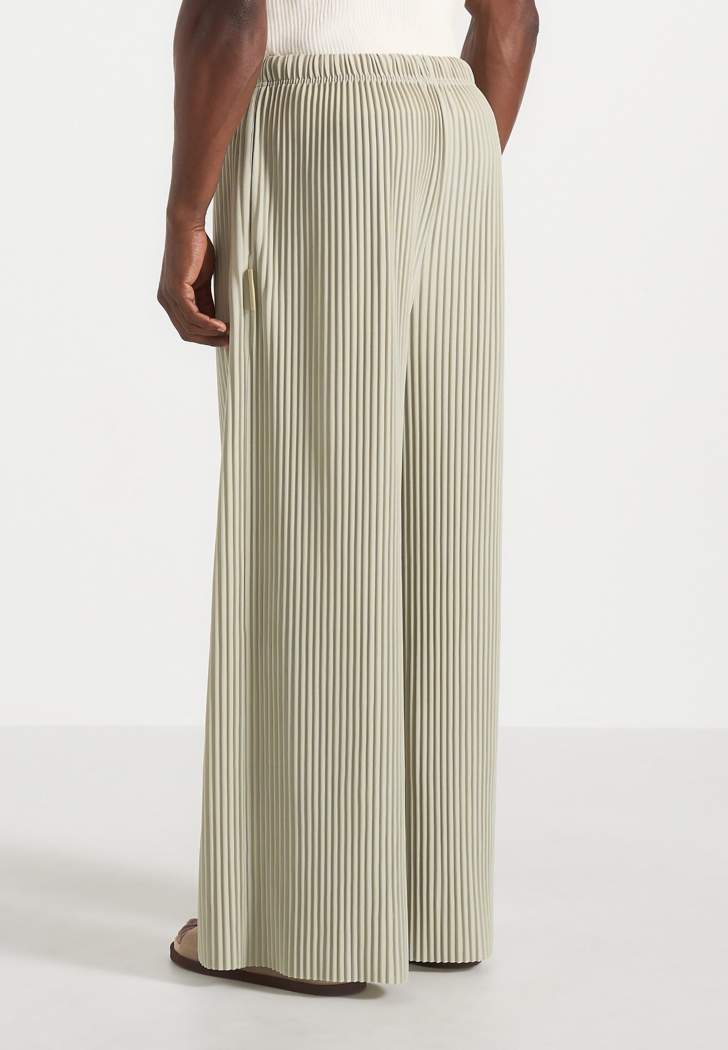 Jonas - Pleated Wide Leg Pants - Sage