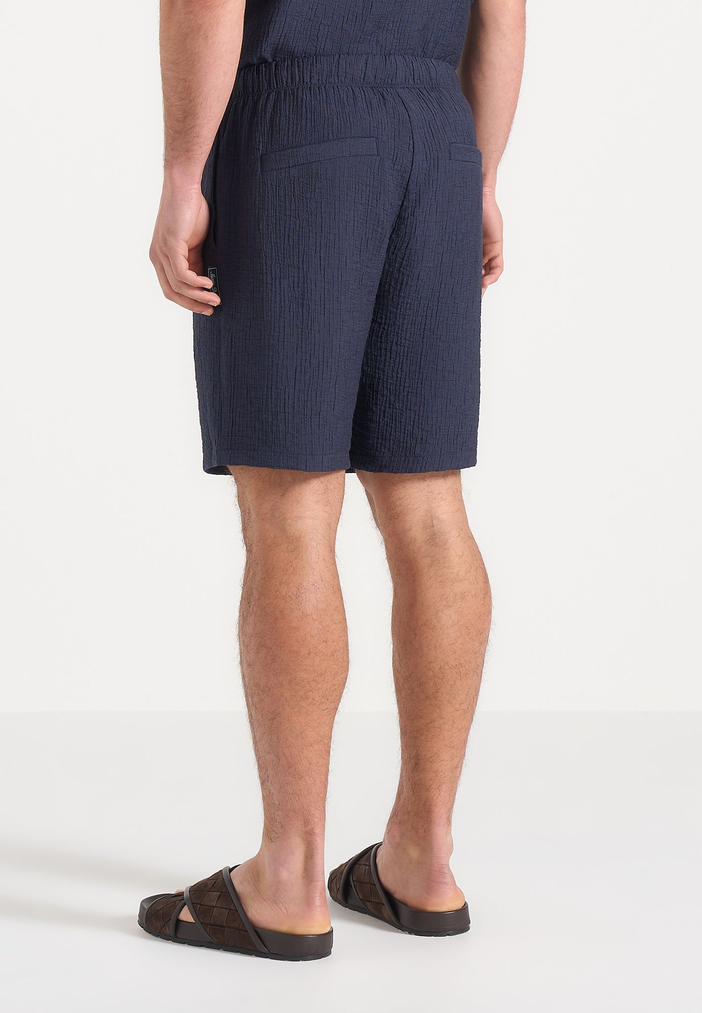 Ari - Unisex Textured Shorts - Navy