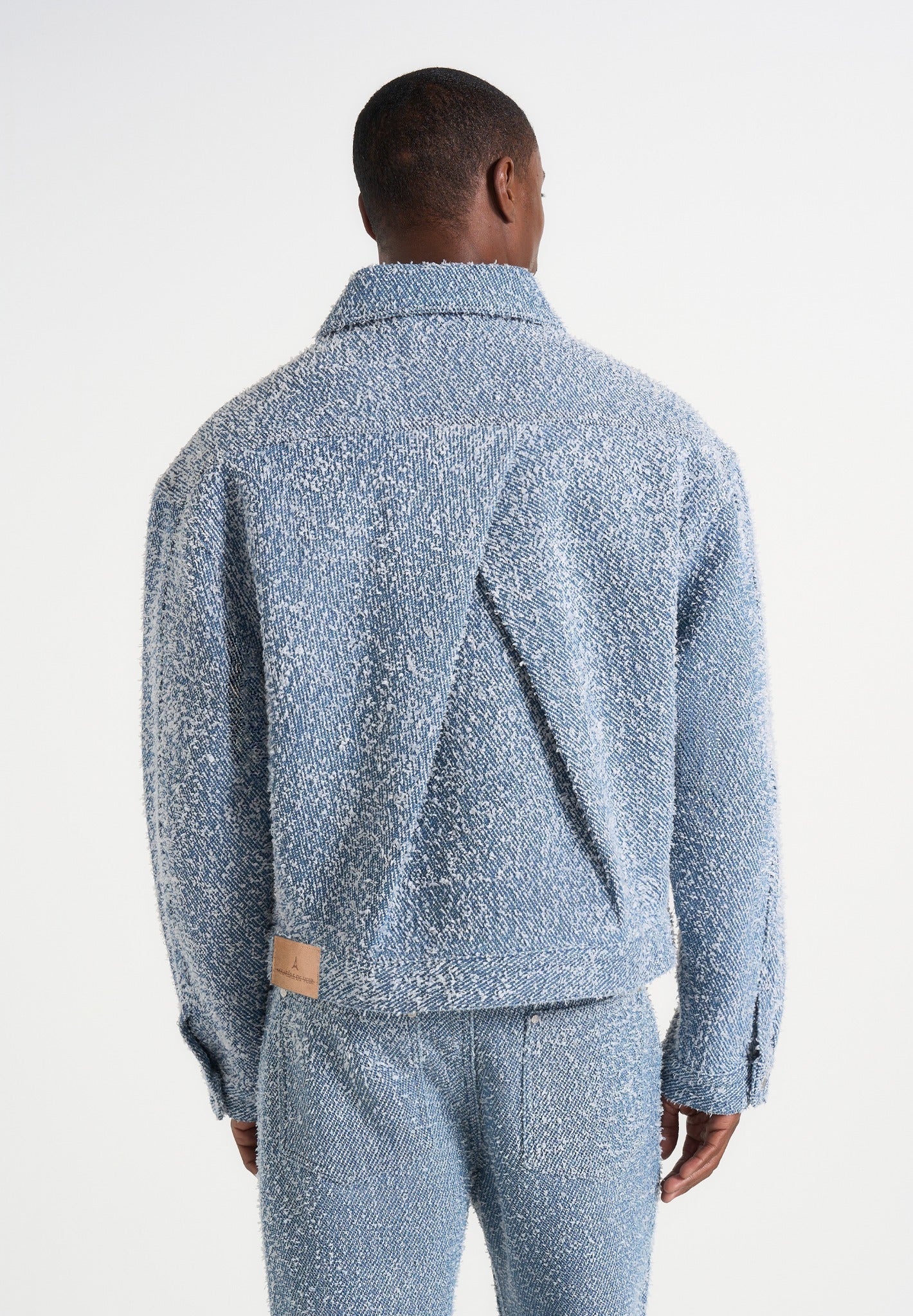 Damien - Boucle Jacket With Back Pleat - Blue