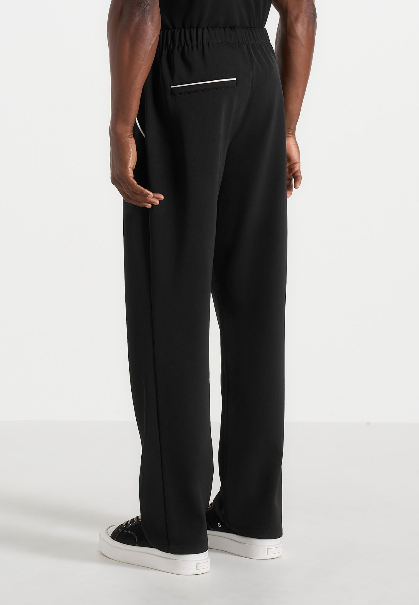 Signature - Piped Track Pants - Black