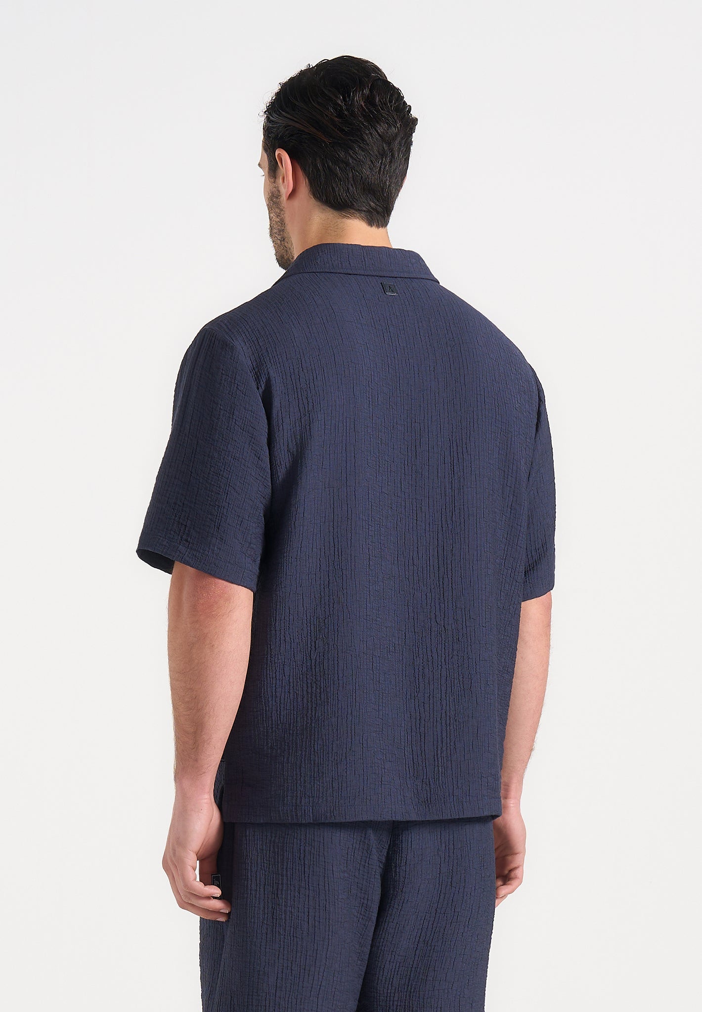 Harley - Unisex Textured Revere Shirt - Navy