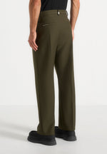 Pierre - Twin Pleat Tailored Trousers - Olive