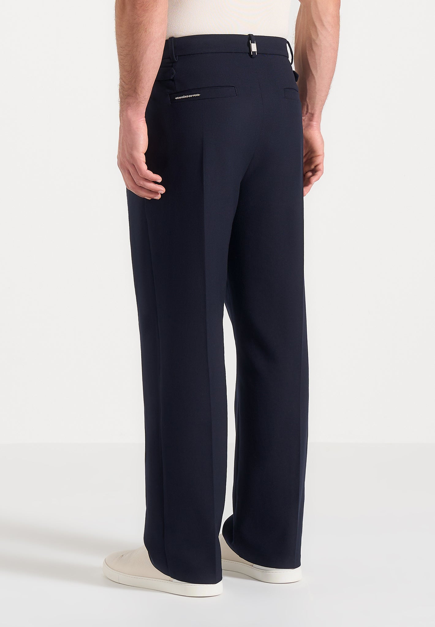Pierre - Twin Pleat Tailored Pants - Navy