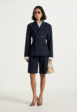 lorette-pinstripe-double-pleat-tailored-shorts-navy