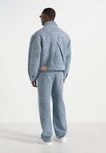 Damien - Boucle Jacket With Back Pleat - Blue