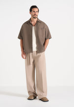 Brook - Unisex Signature Twill Boxy Shirt - Olive