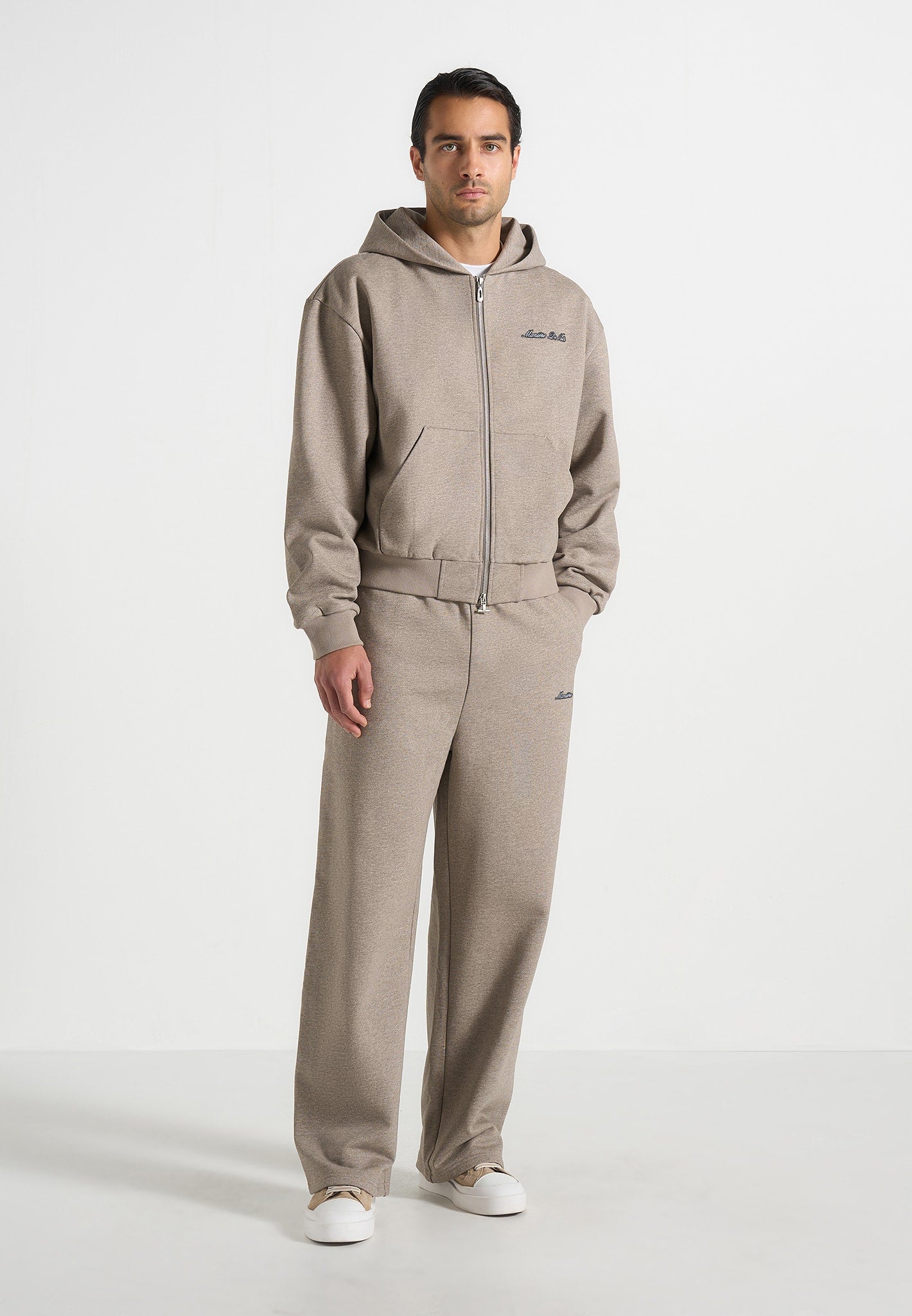 JS002 - Unisex Signature Relaxed Fit Zip Hoodie - Taupe