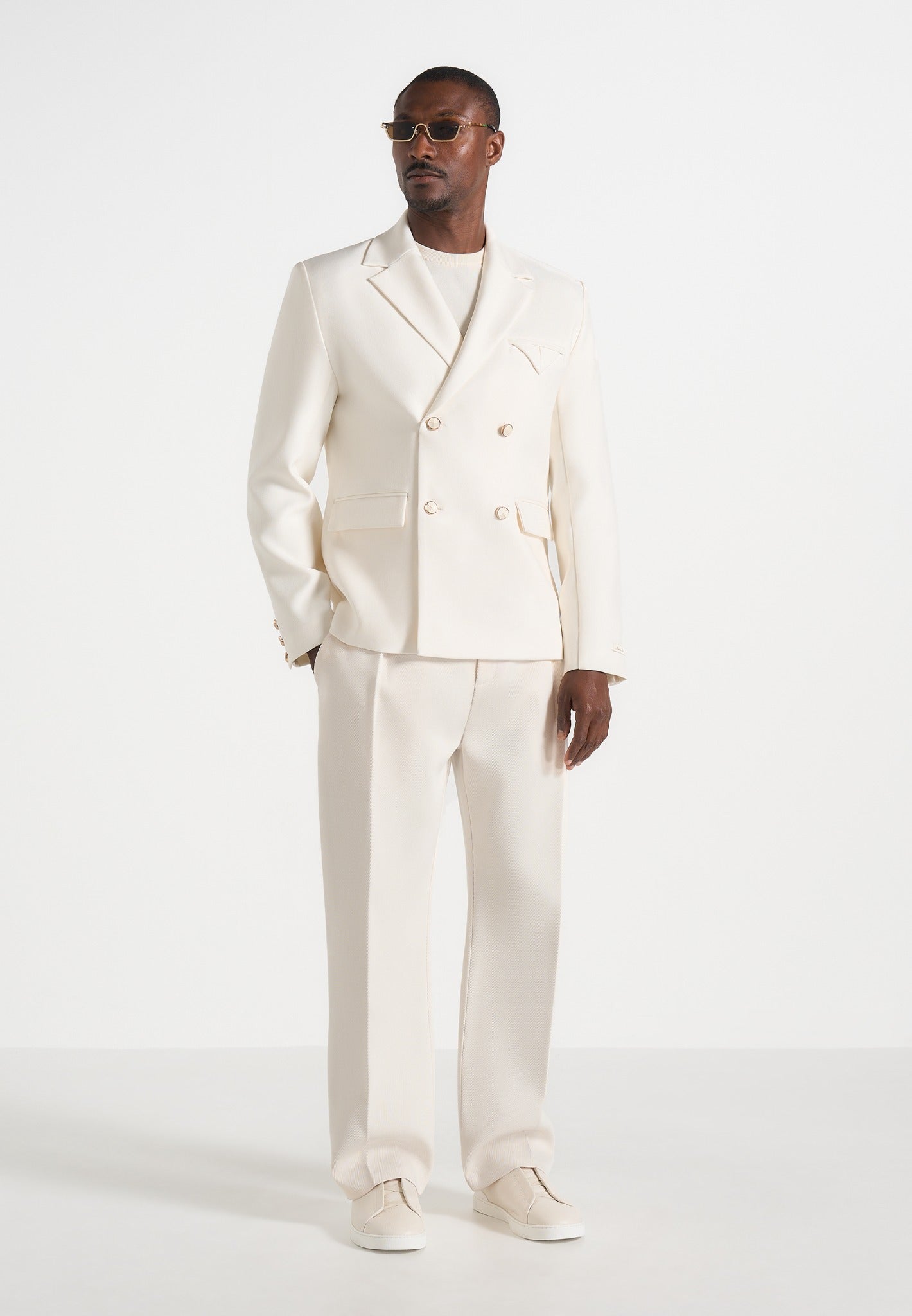 Didier - Double Breasted Tailored Suit Jacket - Off White