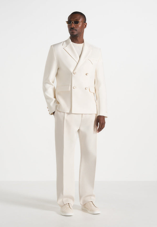 Didier - Double Breasted Tailored Suit Jacket - Off White