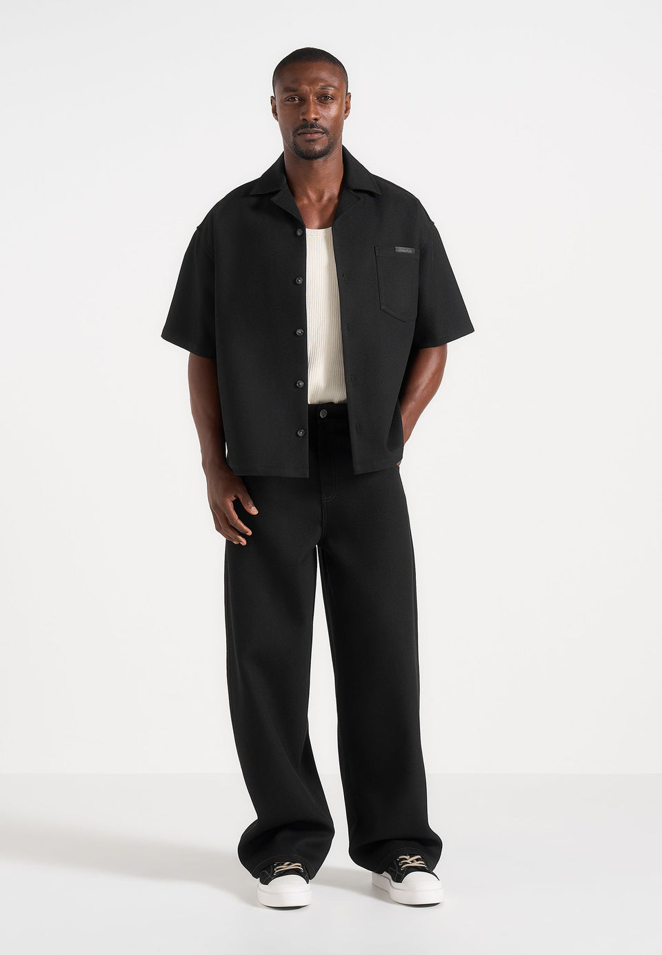 brook-unisex-signature-twill-boxy-shirt-black
