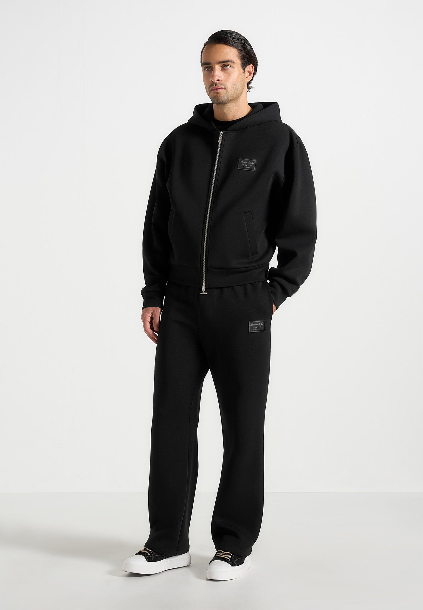 Avery - Unisex Neoprene Relaxed fit Sweatpants - Black