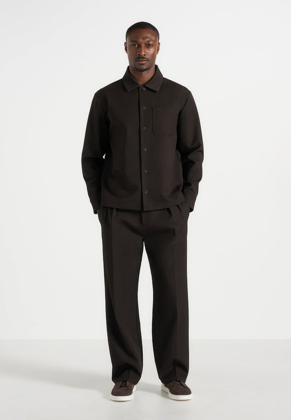 Valentin - Tailored Overshirt - Dark Brown