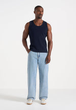 VS001 - Ribbed Cotton Tank Top - Navy