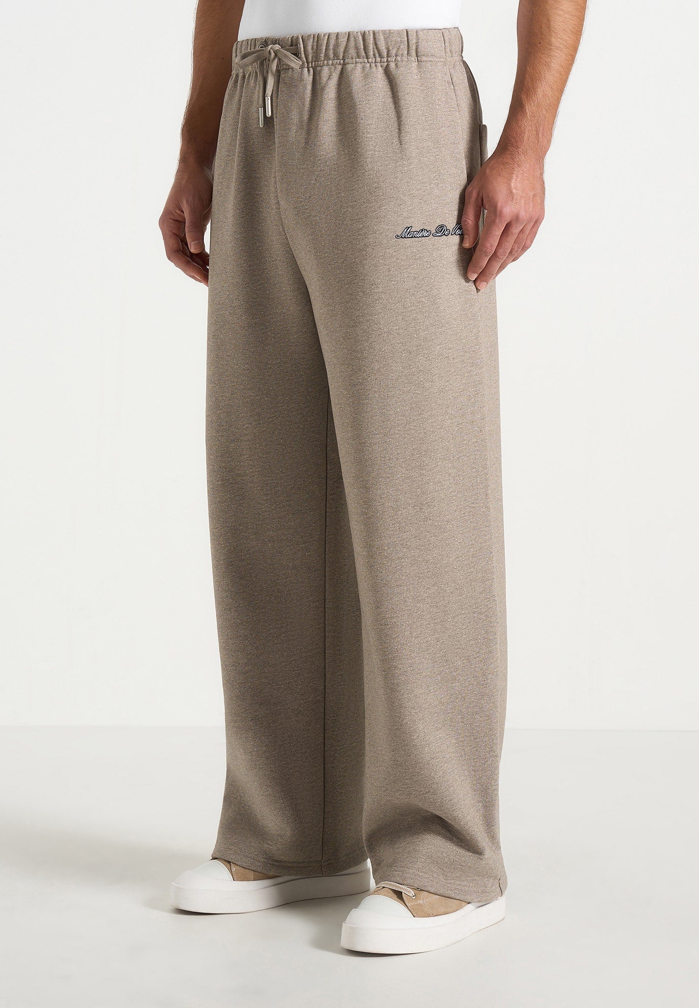 JS003 - Unisex Signature Wide Leg Sweatpants - Taupe