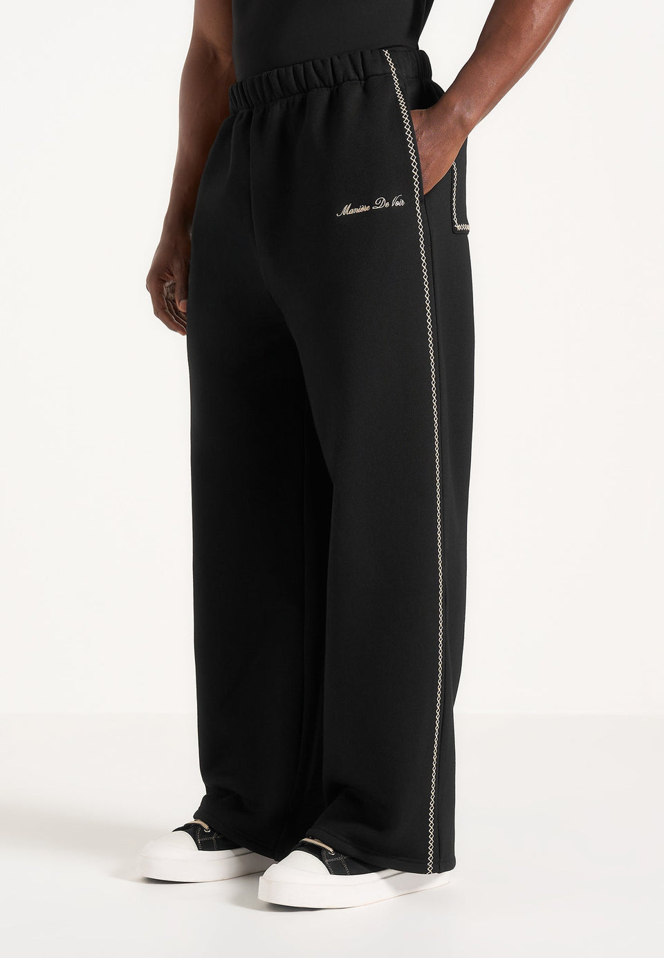 morgan-unisex-whipstitch-regular-joggers-black