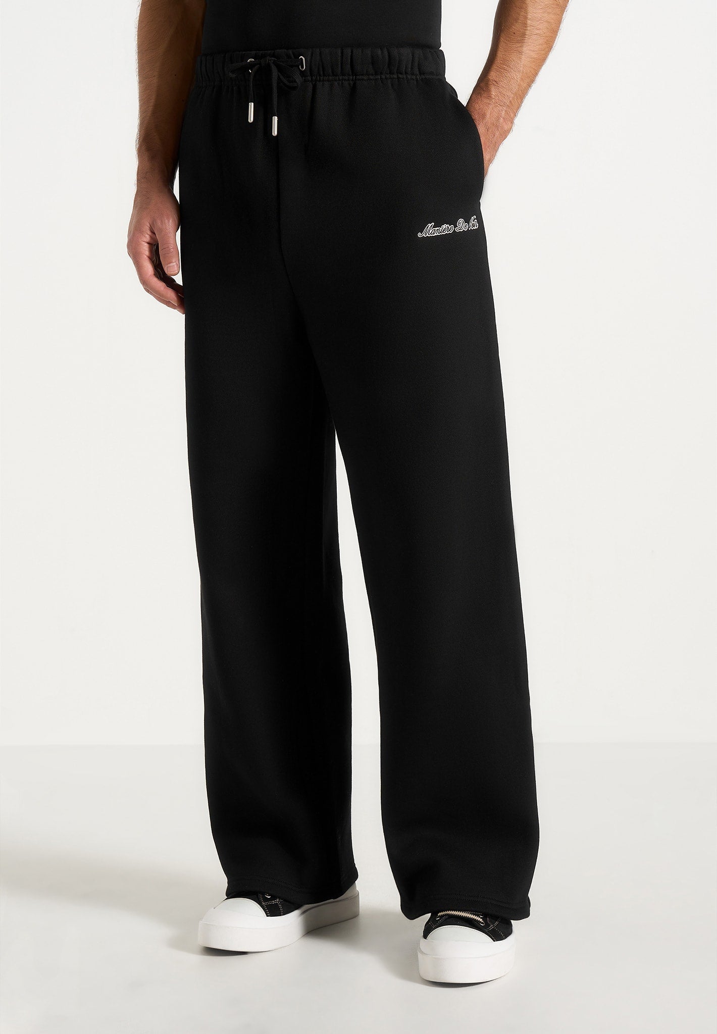 JS003 - Unisex Signature Wide Leg Sweatpants - Black