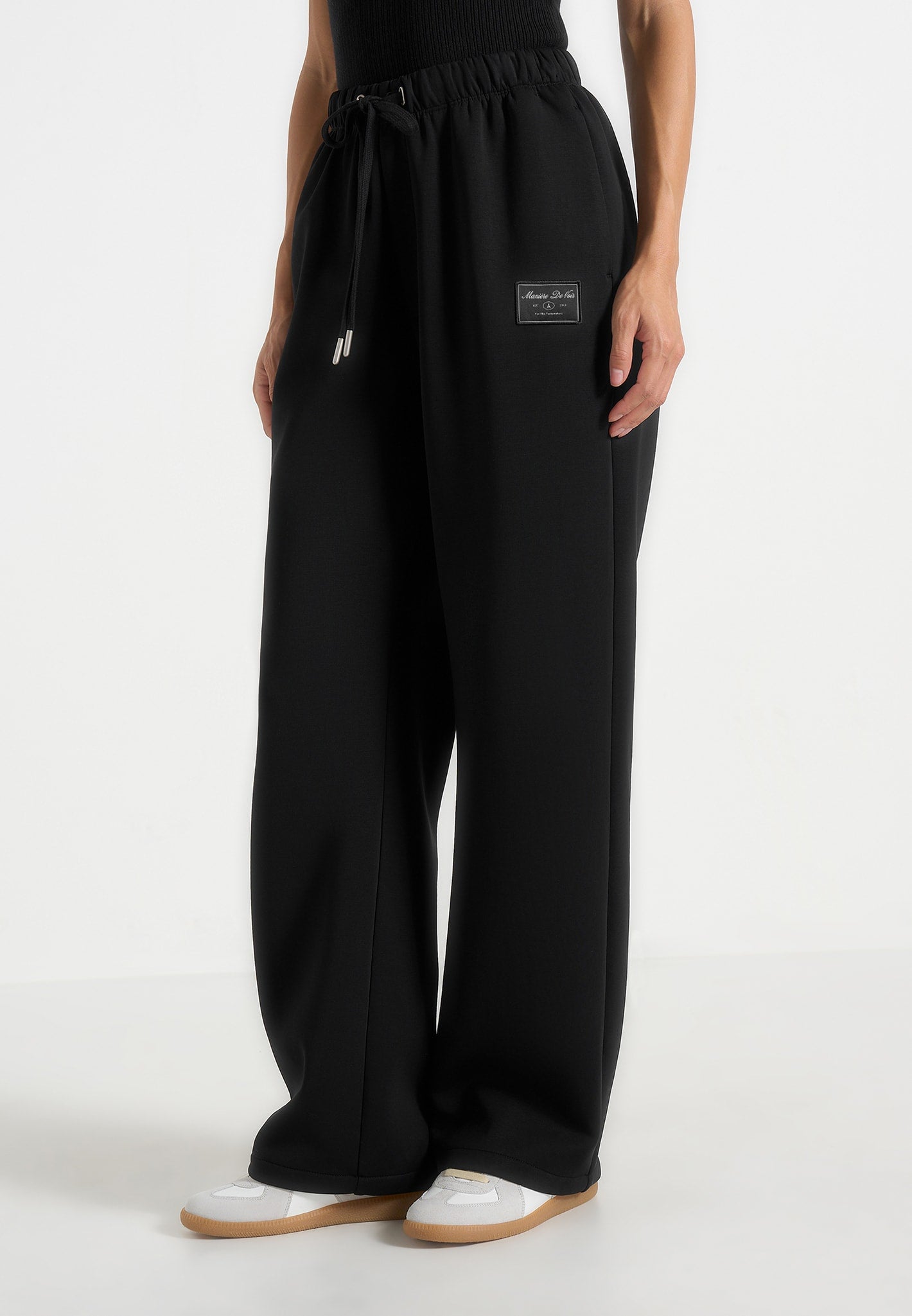 Avery - Unisex Neoprene Relaxed fit Sweatpants - Black