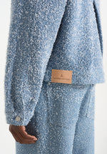 Damien - Boucle Jacket With Back Pleat - Blue