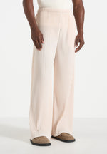 Jonas - Pleated Wide Leg Pants - Cream