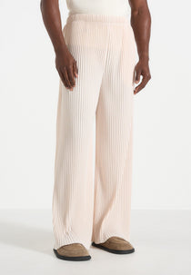 Jonas - Pleated Wide Leg Pants - Cream