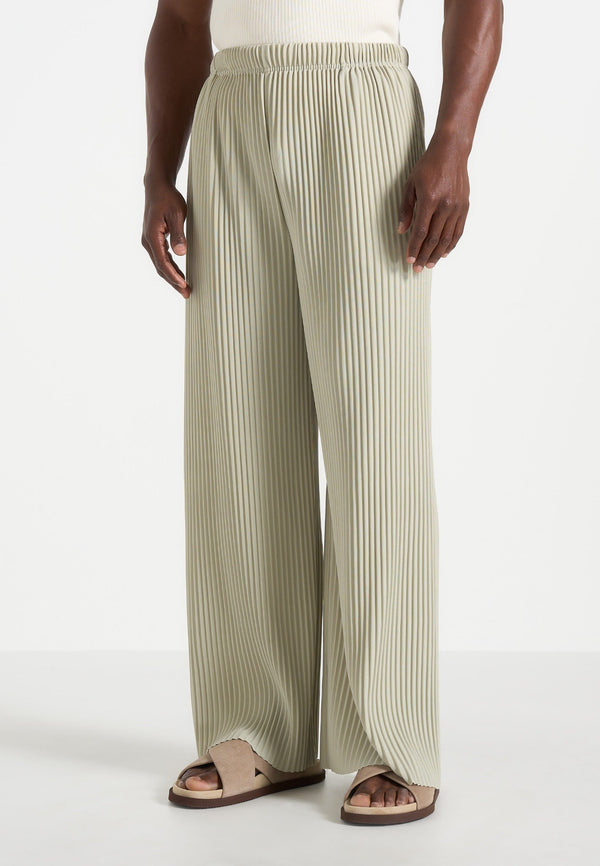 Jonas - Pleated Wide Leg Pants - Sage