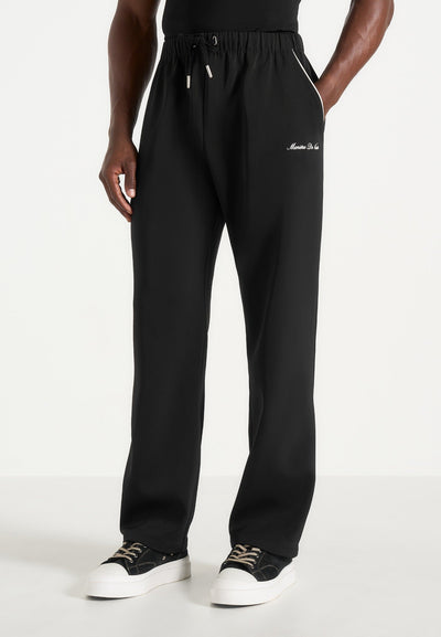 Signature - Piped Track Pants - Black