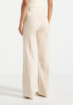 Julie - Linen Twin Pleat Trousers - Natural