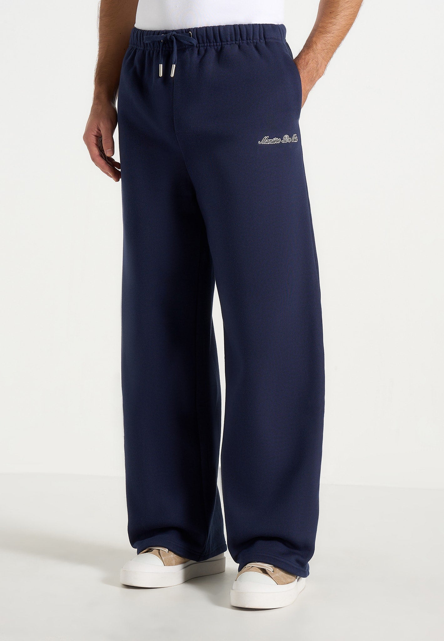 JS003 - Unisex Signature Wide Leg Sweatpants - Navy