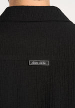 Bailey - Unisex Textured Long Sleeve Shirt - Black
