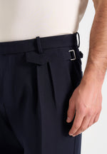 Pierre - Twin Pleat Tailored Pants - Navy