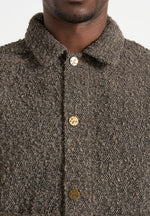 Damien - Boucle Jacket With Back Pleat - Brown