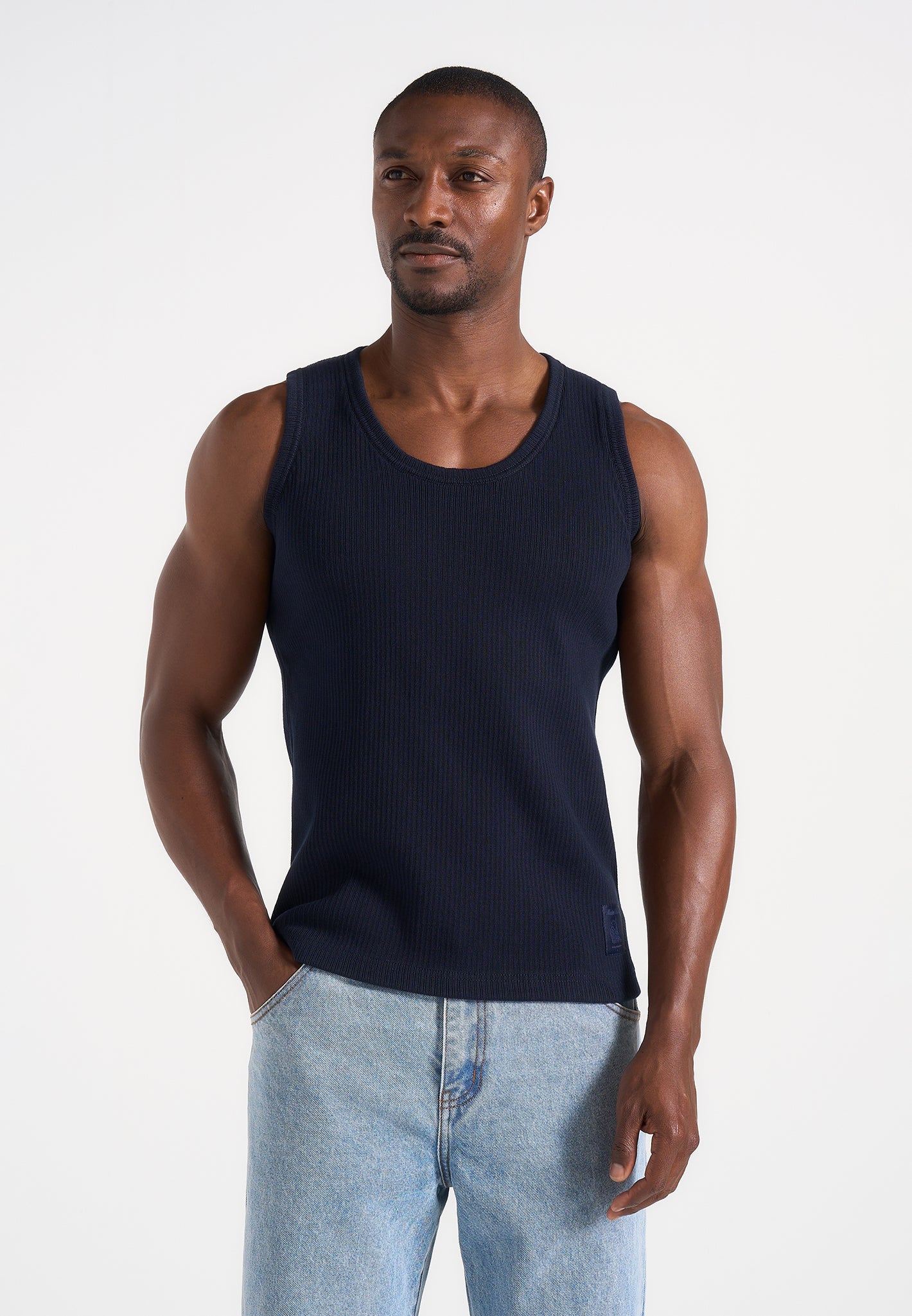vs001-ribbed-cotton-vest-navy