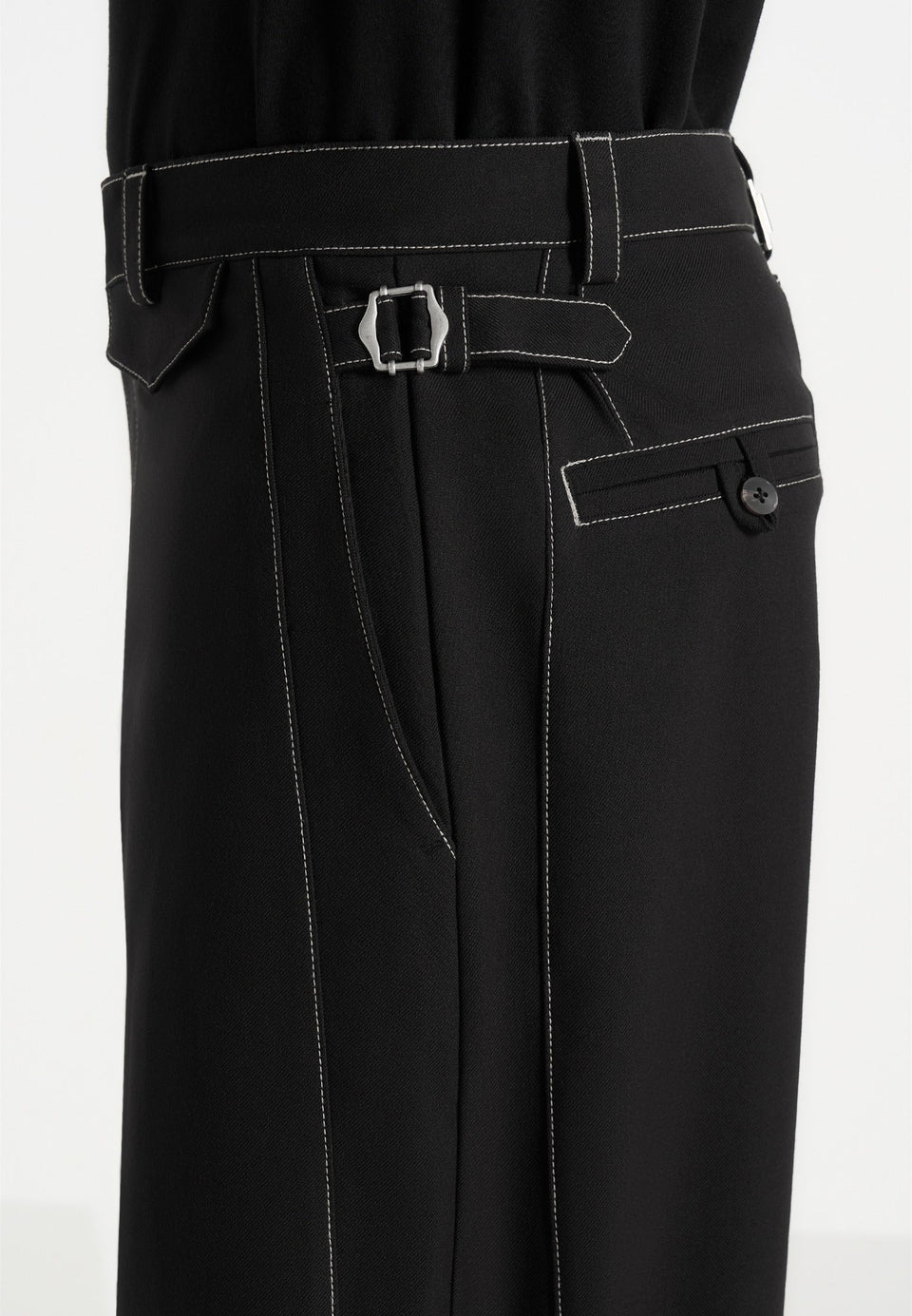 marceau-contrast-stitch-barrel-leg-trousers-black