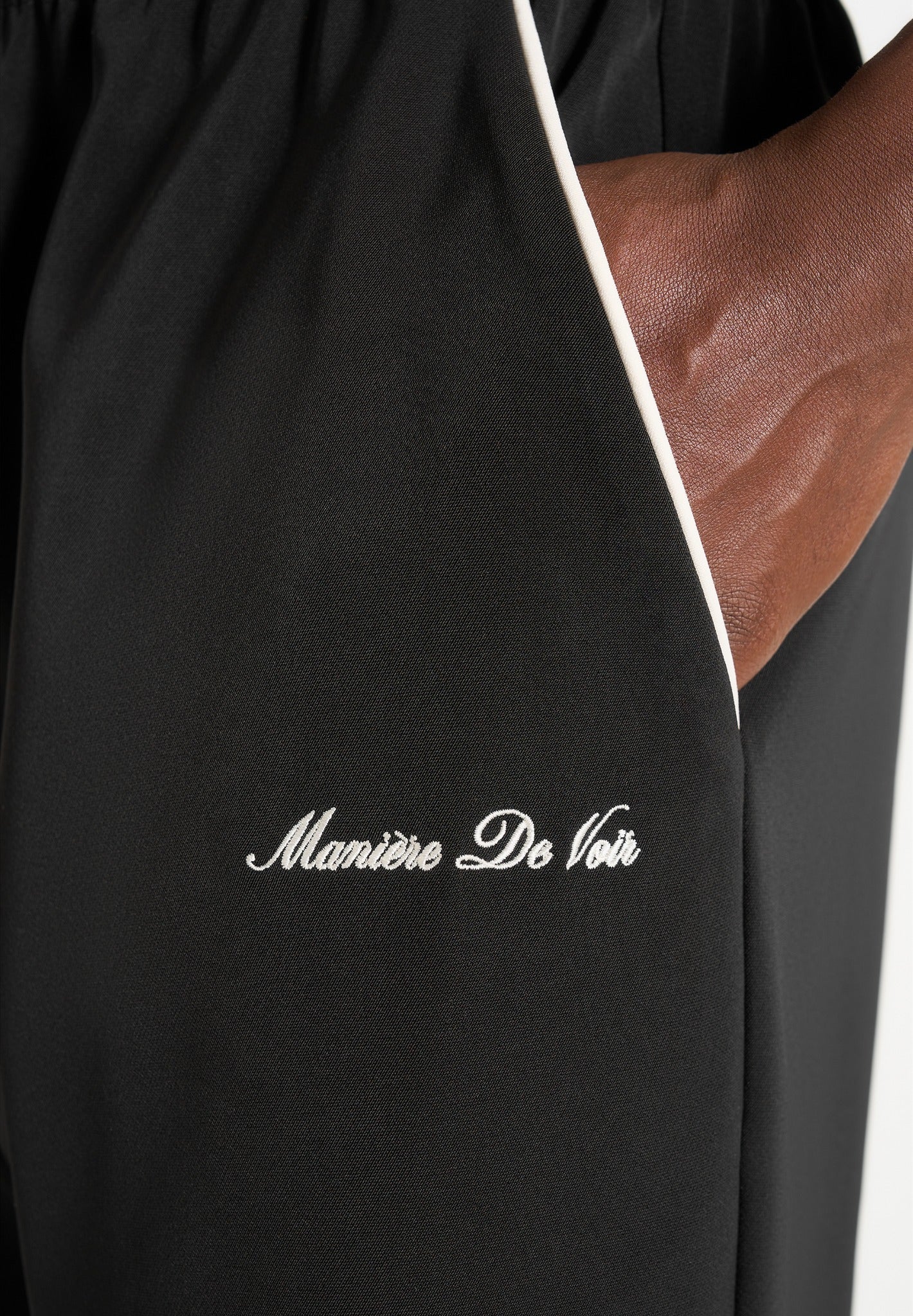 Signature - Piped Track Pants - Black