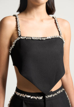 eloise-embellished-strap-handkerchief-top-black