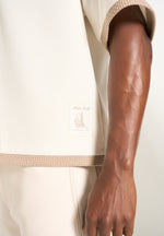 Brice - Boxy Crochet Detail Polo Shirt - Cream