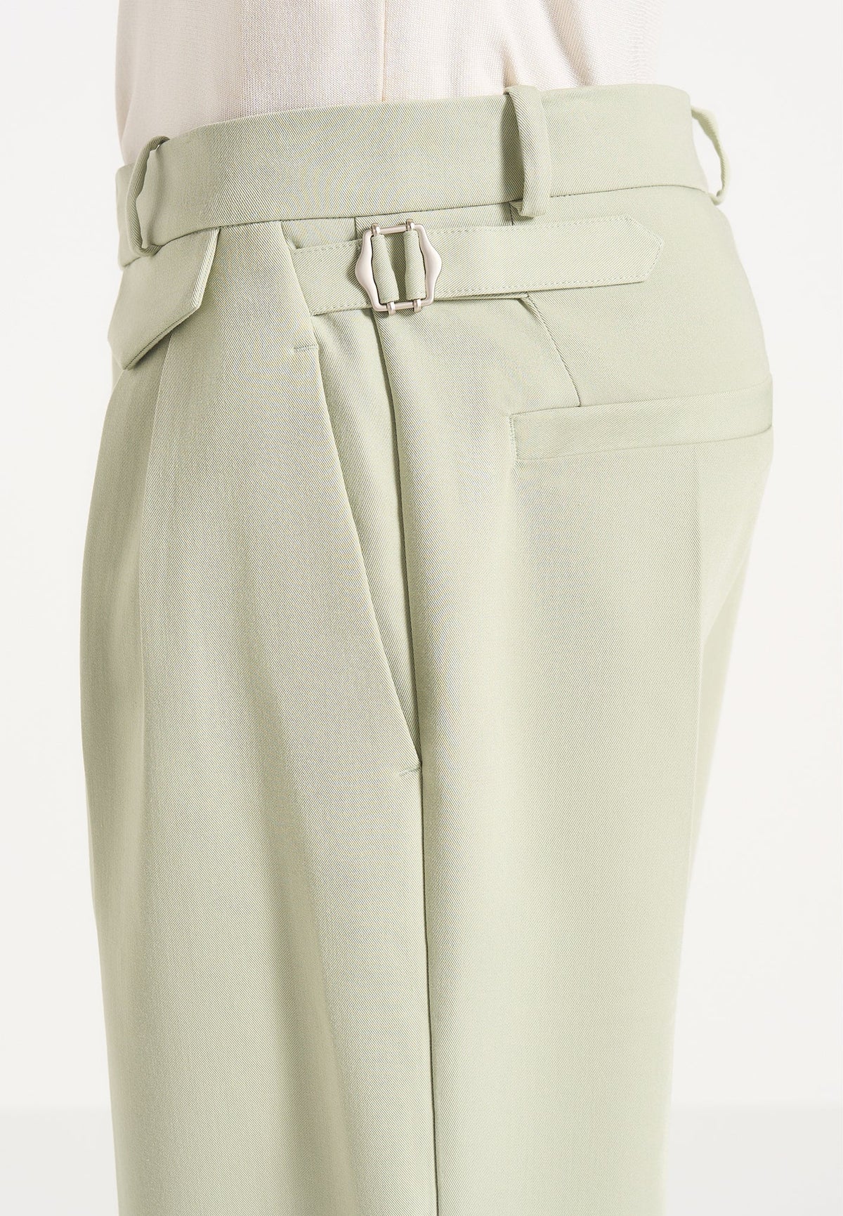 Pierre - Twin Pleat Tailored Pants - Sage