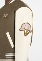 Equestrian - Wool-Blend Varsity Jacket - Olive