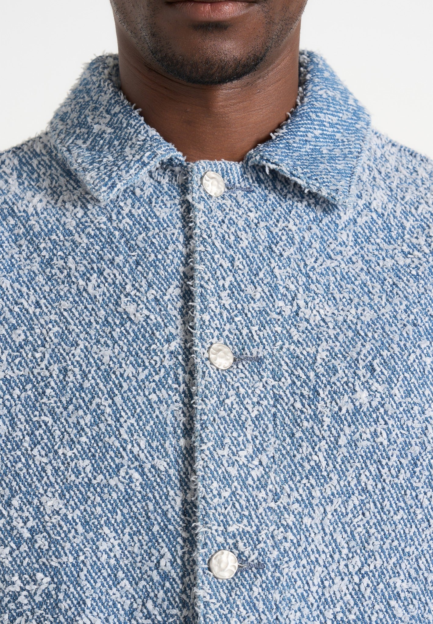 Damien - Boucle Jacket With Back Pleat - Blue
