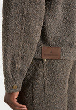 Damien - Boucle Jacket With Back Pleat - Brown