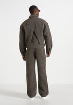 Damien - Boucle Jacket With Back Pleat - Brown
